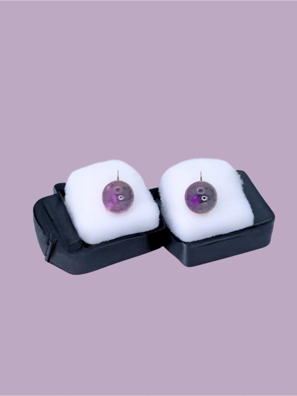Natural Amethyst 5 mm Ball & 925 Sterling Post Stud Earrings - Picture 6 of 7